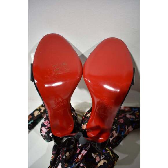 Christian Louboutin Fetish Du Desert 100 Black Lace Up Tie Sandal Heel Pump 37 - Picture 12 of 12